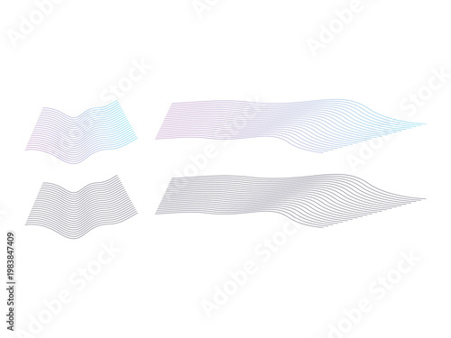 creative abstract curved waves, dynamic wavy stripes design, vector illustration, isolated on transparent background