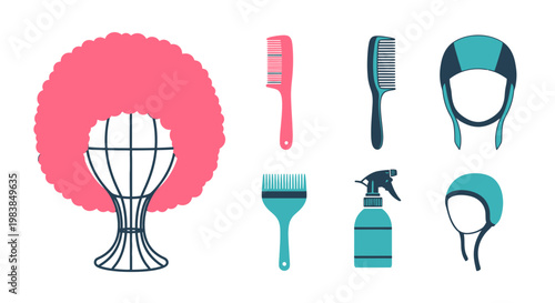 Collection of Hairbrushes and Hair Care Tools on White Background