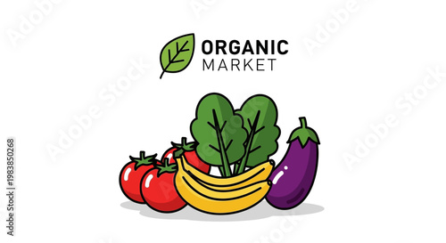 Fresh organic fruit and vegetable mix.