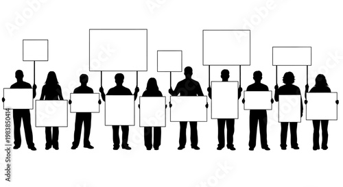 Group of people holding protest signs.