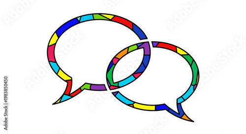 Colorful Speech Bubbles Communication Symbols.