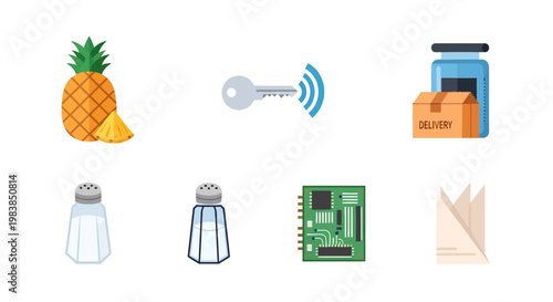 Variety of Modern Food Delivery and Kitchen Elements