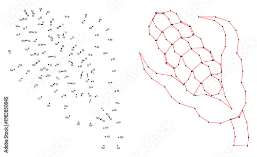 An ear of corn. Connect the dots educational drawing game. Dot to dot by numbers puzzle. Google Font Fira Sans Condensed.