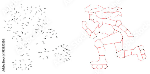 A girl is roller skating. Connect the dots educational drawing game. Dot to dot by numbers puzzle. Google Font Fira Sans Condensed.