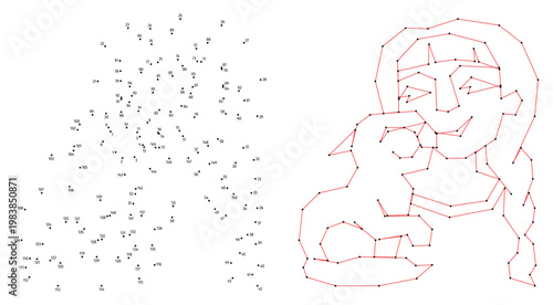 A cat is cuddling up to a girl. Connect the dots educational drawing game. Dot to dot by numbers puzzle. Google Font Fira Sans Condensed.