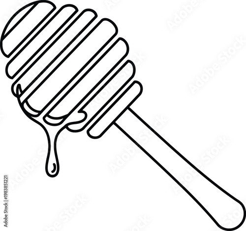 honey dipper with dripping honey