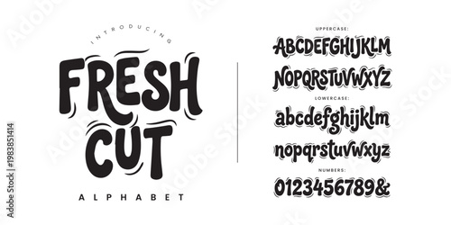 Obraz na plátně Fresh Cut organic playful display font with dynamic strokes for food packaging a