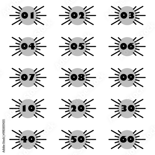 イラスト素材：ポイント,吹き出し,数字,付箋,注目,注意,重要	