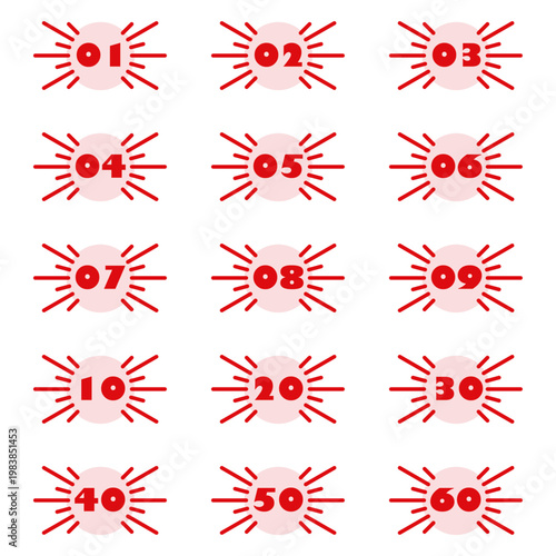 イラスト素材：ポイント,吹き出し,数字,付箋,注目,注意,重要	