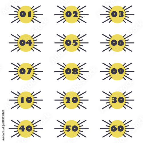 イラスト素材：ポイント,吹き出し,数字,付箋,注目,注意,重要	