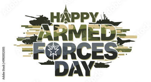 Happy Armed Forces Day Military Commemoration Design