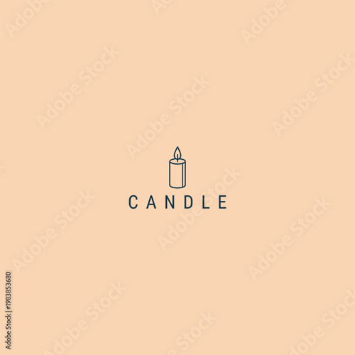 Candle logo icon design template vector illustration