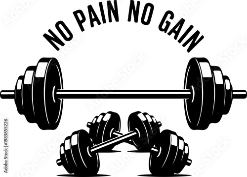 Fitness motivation, gym quote, workout vector, dumbbell illustration, exercise typography