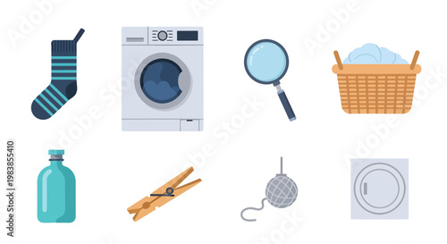 Laundry and Cleaning Supplies Collection for Home Chores