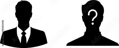 Business Person Silhouette Avatar Profile Icon Set