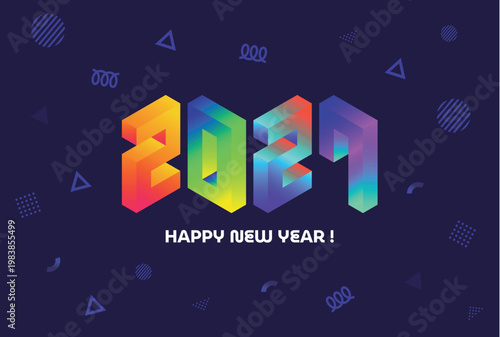 Retro-pop New Year's card designs, postcard templates and New Year's card materials for 2027.