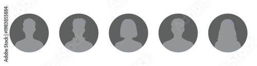 Set of diverse people silhouettes vector illustration of various head shapes ideal for user interface and profile placeholders