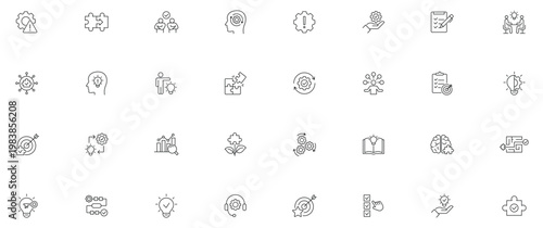Problem Solving icon set. Editable line icons.