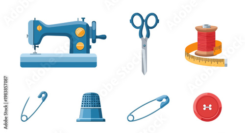 Sewing Kit with Needle Scissors Thread Measuring Tape Button and Thimble