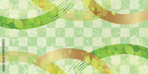 Elegant Green Japanese Style Floral Background Pattern