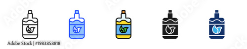 Herbal Jamu Icon Collection With Multiple Styles