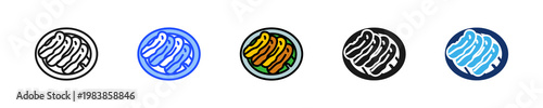 Fried Banana Icon Collection With Multiple Styles