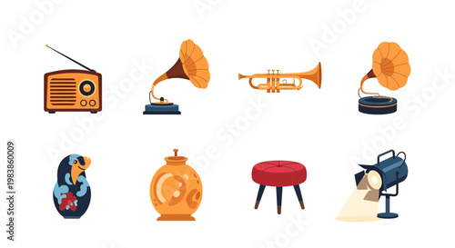 Vintage Music Instruments and Retro Audio Equipment Collection