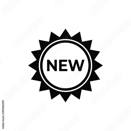 Editable 'new' icon starburst design for updates promotions and special offers vector graphic