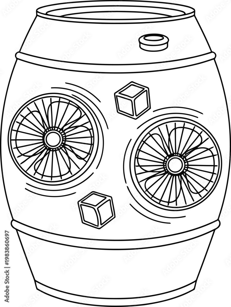 Fototapeta premium Death Star barrel line art illustration