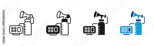 Breast Pump icon set multiple style collection