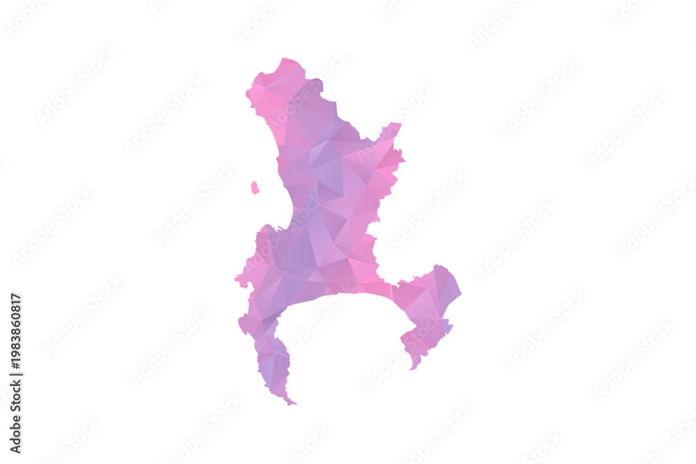 Obraz premium Cape Town Map - Polygon Style Vector Illustration in Pink and Purple Gradient, Low Poly Geometric Design, Isolated on White Background for Infographics and Education.