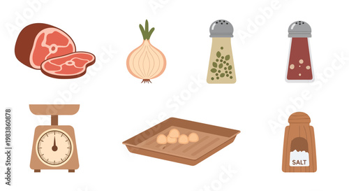 Assorted Seasonings and Ingredients for Cooking