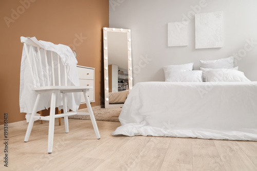 Stylish interior of bedroom...