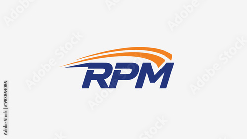 RPM Logo Design with Orange Swoosh.