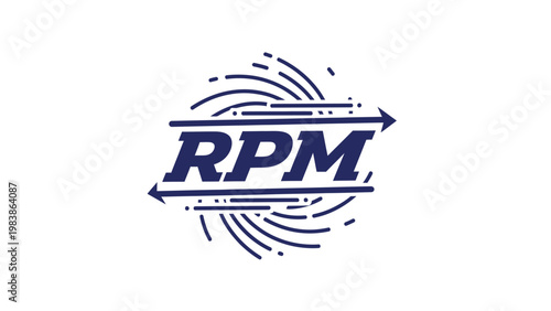 RPM Logo Design with Arrows and Lines.