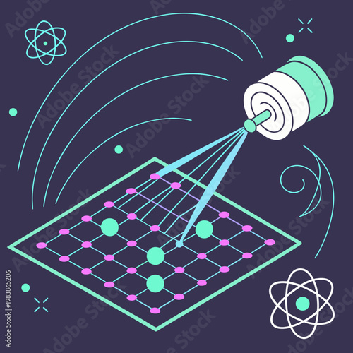 A robotic arm is depositing material onto a grid