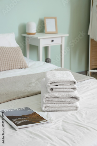 Stack of white clean towels...