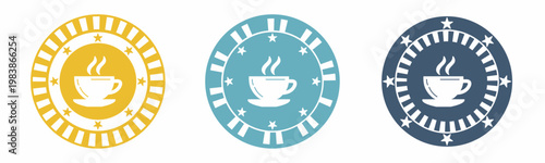 Glass coffee icon. Coffee glass illustration label design. Design for business. Vector illustration.