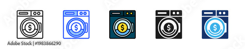 Money Wash Icon Collection With Multiple Styles