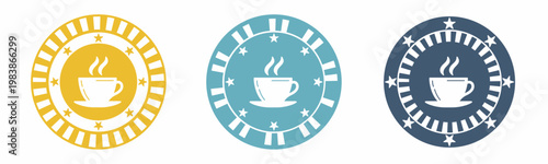 Glass coffee icon. Coffee glass illustration label design. Design for business. Vector illustration.