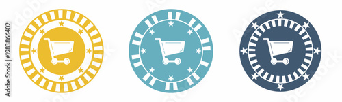 Trolley icon. trolley illustration label design. Design for business. Vector illustration.