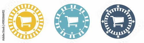 Trolley icon. trolley illustration label design. Design for business. Vector illustration.