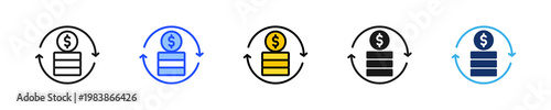 Cash Cycle Icon Collection With Multiple Styles