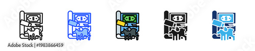 Corrupt Ledger Icon Collection With Multiple Styles