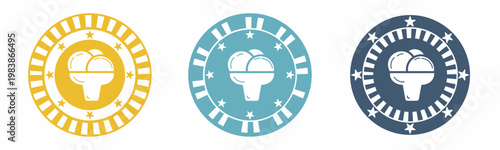 Ice cream icon. Ice cream illustration label design. Design for business. Vector illustration.