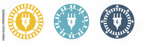 Plug icon. Plugs illustration label design. Design for business. Vector illustration.