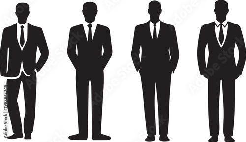 Black and white person silhouette icon with clean edges and modern style vector on white background