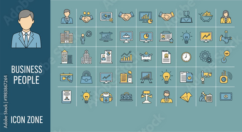Business people icons a colorful collection representing professional concepts