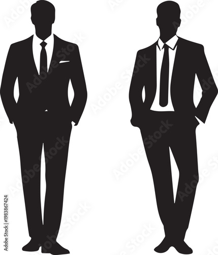 Black and white person silhouette icon with clean edges and modern style vector on white background