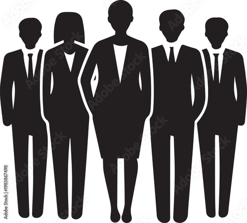 Black and white person silhouette icon with clean edges and modern style vector on white background